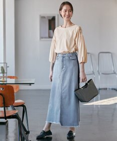 自由区 【XSサイズ～/洗える】ストレッチシャーティング ブラウス