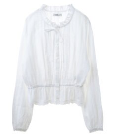 earth music&ecology ピンタックフリルブラウス