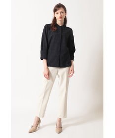 DAKS シャドーチェック 7分袖オーバーシャツ