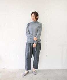 muuc 〈エクストラファインメリノウール〉〈洗えるニット〉レース編みハイネックプルオーバー