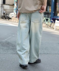 WEGO 【SMLサイズ展開】イージー3Dバレルレッグデニムパンツ