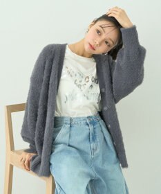 earth music&ecology ロングシャギーカーディガン