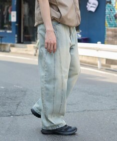 WEGO 【SMLサイズ展開】イージー3Dバレルレッグデニムパンツ