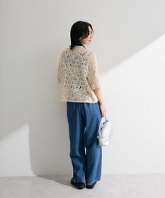 Green Parks 衿付きクロシェ風カーディガン