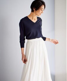 ICB 【洗える】レーヨンシルクローン フレアスカート