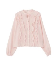 earth music&ecology フリルリボンブラウス