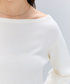 BEIGE， 【洗える】GLOBE / コットンリブ7分袖カットソー