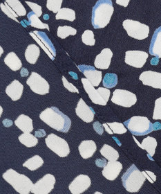 自由区 L 【カタログ掲載・セットアップ対応・洗える】ジオメトリックフラワードットプリント ブラウス