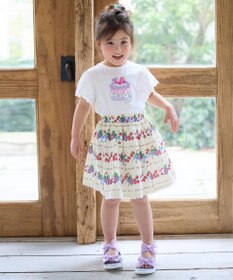 ANY KIDS 袖レース ケーキプリント Tシャツ