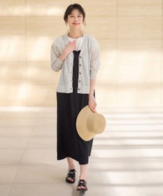 ANY L 【洗濯機可/接触冷感/アンチピリング】シアーニットVネックカーディガン