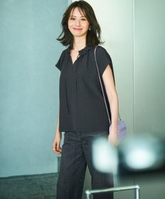 23区 【WEB&一部店舗限定】ライトタンブラー ギャザー フリル ブラウス