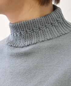 muuc 〈エクストラファインメリノウール〉〈洗えるニット〉レース編みハイネックプルオーバー