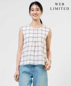 J.PRESS LADIES S 【WEB限定】シアーチェック ノースリーブ カットソー
