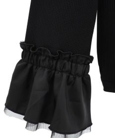 earth music&ecology フリルスリーブリブプルオーバー