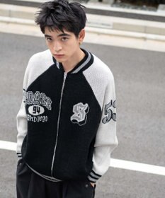 WEGO 【ユニセックス着用ITEM/MLサイズ展開】ジャガードニットスタジャン