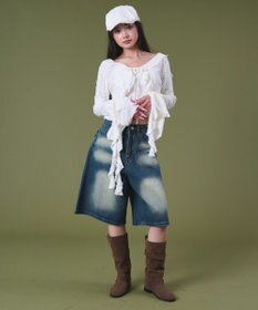 WEGO バックフラップポケットデニムハーフパンツ