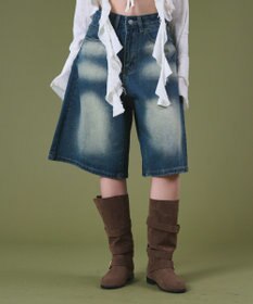 WEGO バックフラップポケットデニムハーフパンツ