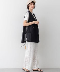 23区 【先行予約】ライトシアーマットクロス ノーカラー ジレ