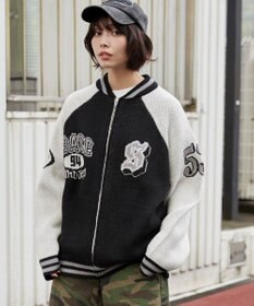 WEGO 【ユニセックス着用ITEM/MLサイズ展開】ジャガードニットスタジャン