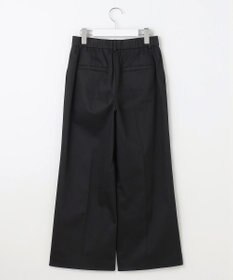 自由区 S 【UVカット・接触冷感・洗える】コットンサテンクロップド丈ワイドストレート パンツ