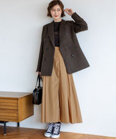 23区 L 【洗える】ナイロンコットンポプリン タック スカート