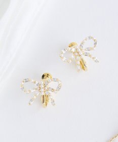 Maison de FLEUR ビジューリボンイヤリング