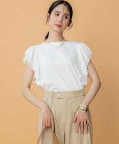 組曲 プリーツコンビフレンチスリーブ カットソー