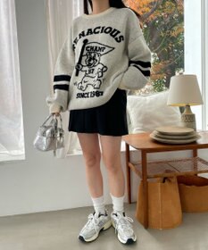 WEGO ファニーグラフィックフラッフィーニットプルオーバー