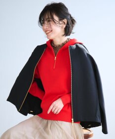 ANY L ハーフジップニットフーディー