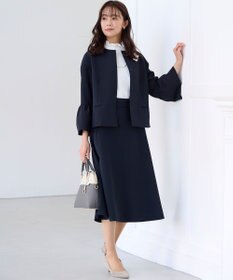 組曲 【KUMIKYOKU NAVY】ジョーゼットシフォン スタンドフリルブラウス