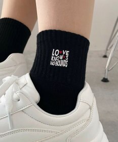 WEGO デザインロゴ刺繍アンクル底パイルソックス