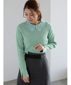 Te chichi ケミカルレースカラーリブニット