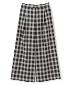 UNFILO シアー オンブレーチェック ワイドパンツ