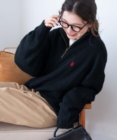 WEGO U.S. POLO ASSN.|別注畔編みハーフジップセーター