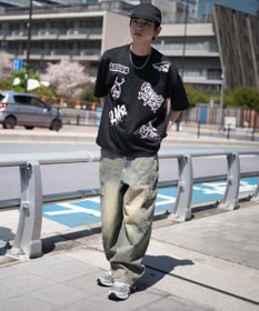 WEGO アクセ付きラフガキグラフィックT（SS）