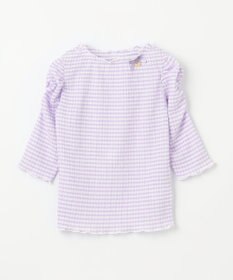 ANY KIDS シアー ギンガム 七分袖 Tシャツ