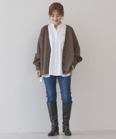 AMERICAN HOLIC バイパチラメ入りＶネック片畦ニットカーディガ