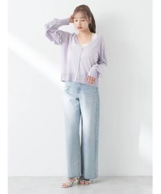 earth music&ecology 袖フリルシアーカーディガン