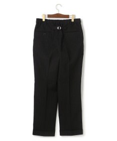 J.PRESS MEN 【J.PRESS ORIGINALS】Wool Silk Angola Chalk Stripes Spindle 1Tuck Piped Stem Slacks / Japan Made