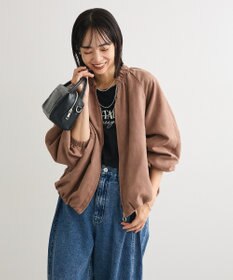 Green Parks スウェードライクギャザーブルゾン