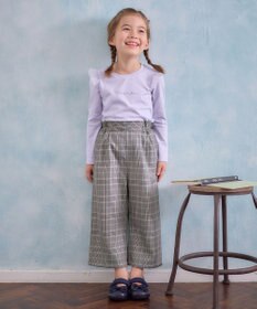 ANY KIDS フリル チェック サロペット