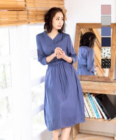 Tiaclasse L 【洗える】スタイルアップも叶うヴィンテージサテンワンピース