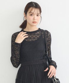 earth music&ecology フラワーレースプルオーバー