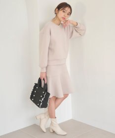 Feroux 【洗える・セットアイテム】バックリボンダンボール セットアップ