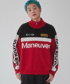 WEGO 【ユニセックス着用ITEM】レーシンググラフィックニットブルゾン