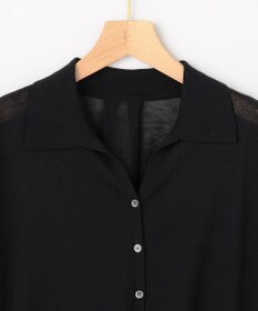 組曲 L 【先行予約・WEB限定】シアーニット 襟付き七分袖カーディガン