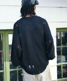 WEGO グラフィックダメージニットプルオーバー