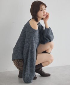 earth music&ecology オフショルフェザーニットプルオーバー