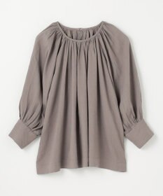 ANY 【手洗い可能】ヨーロピアンリネンギャザーブラウス