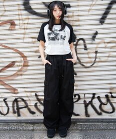 WEGO グラフィックサイドリボンドロストショートT